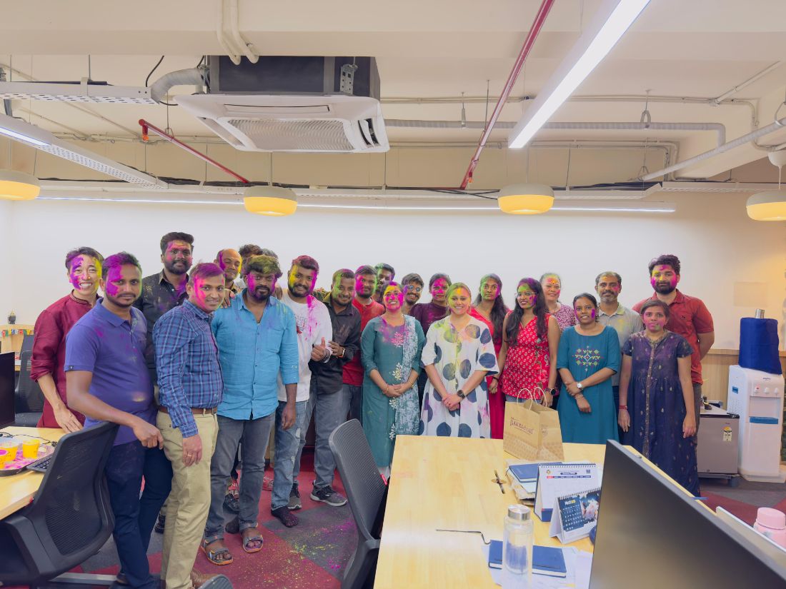 Holi celebration in the office