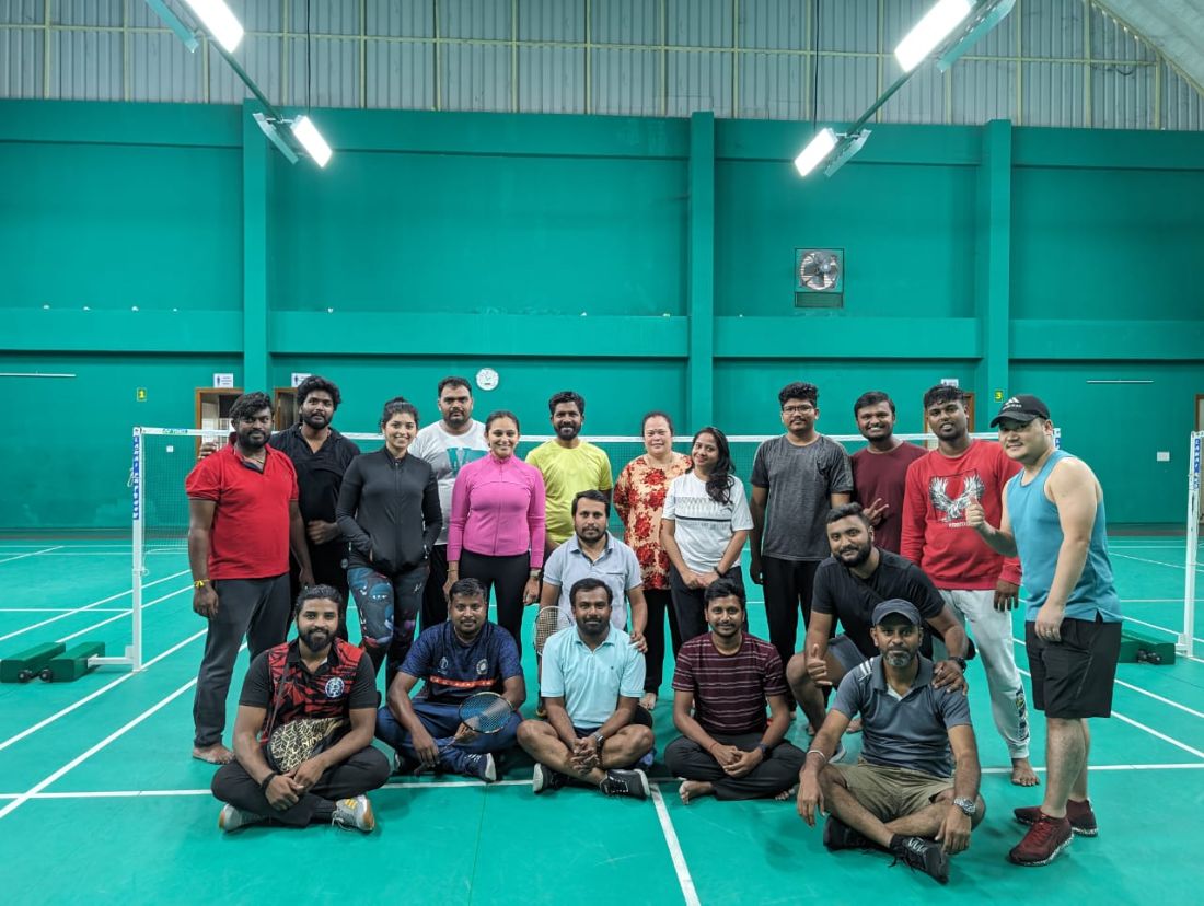 Team after a badminton session