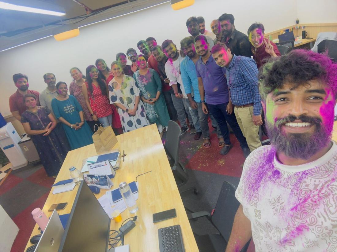 Valuecart team celebrating Holi in the office
